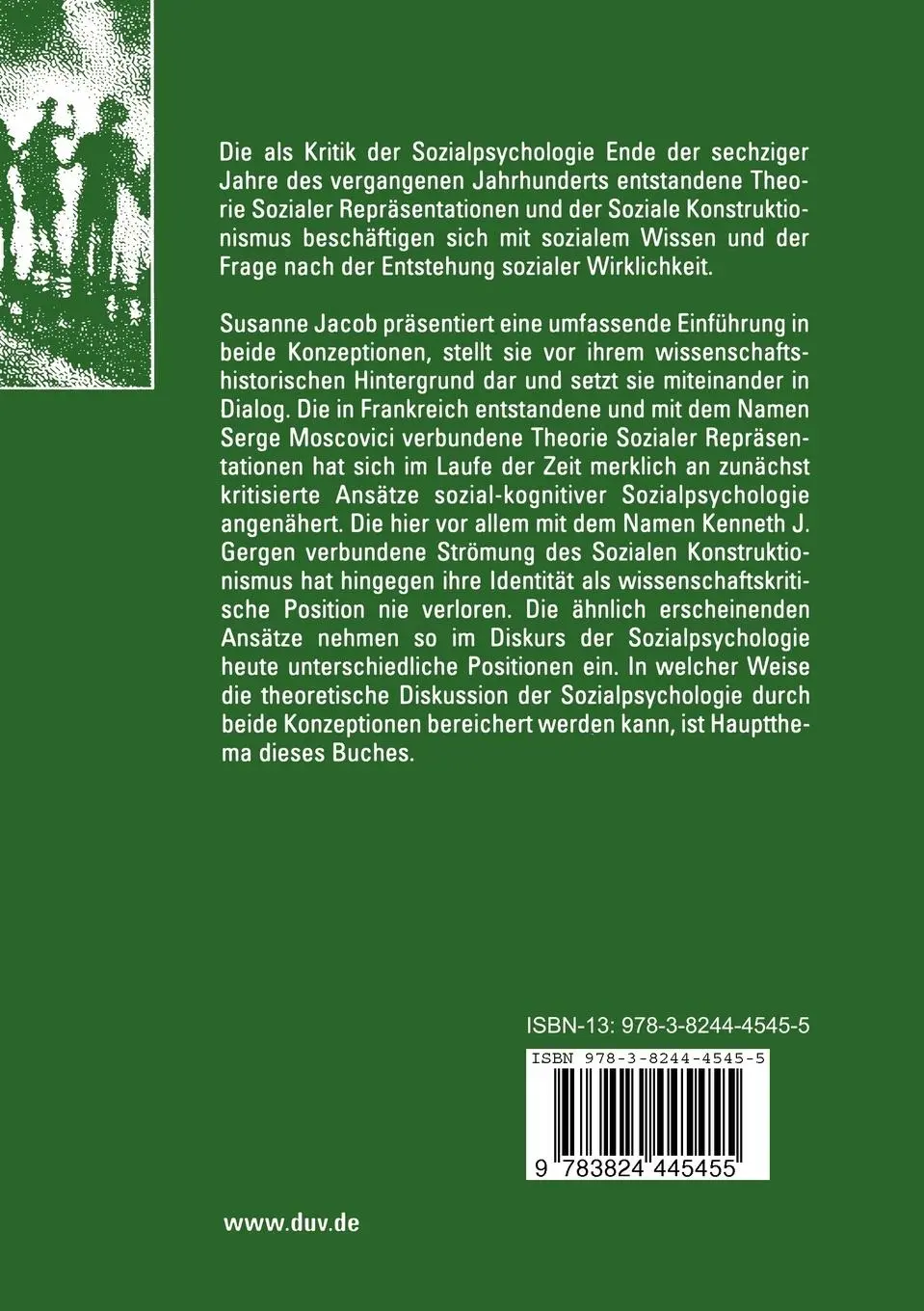 Rückseite: 9783824445455 | Soziale Repräsentationen und Relationale Realitäten | Susanne Jacob