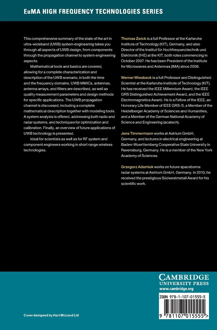 Rückseite: 9781107015555 | Ultra-wideband RF System Engineering | Thomas Zwick (u. a.) | Buch