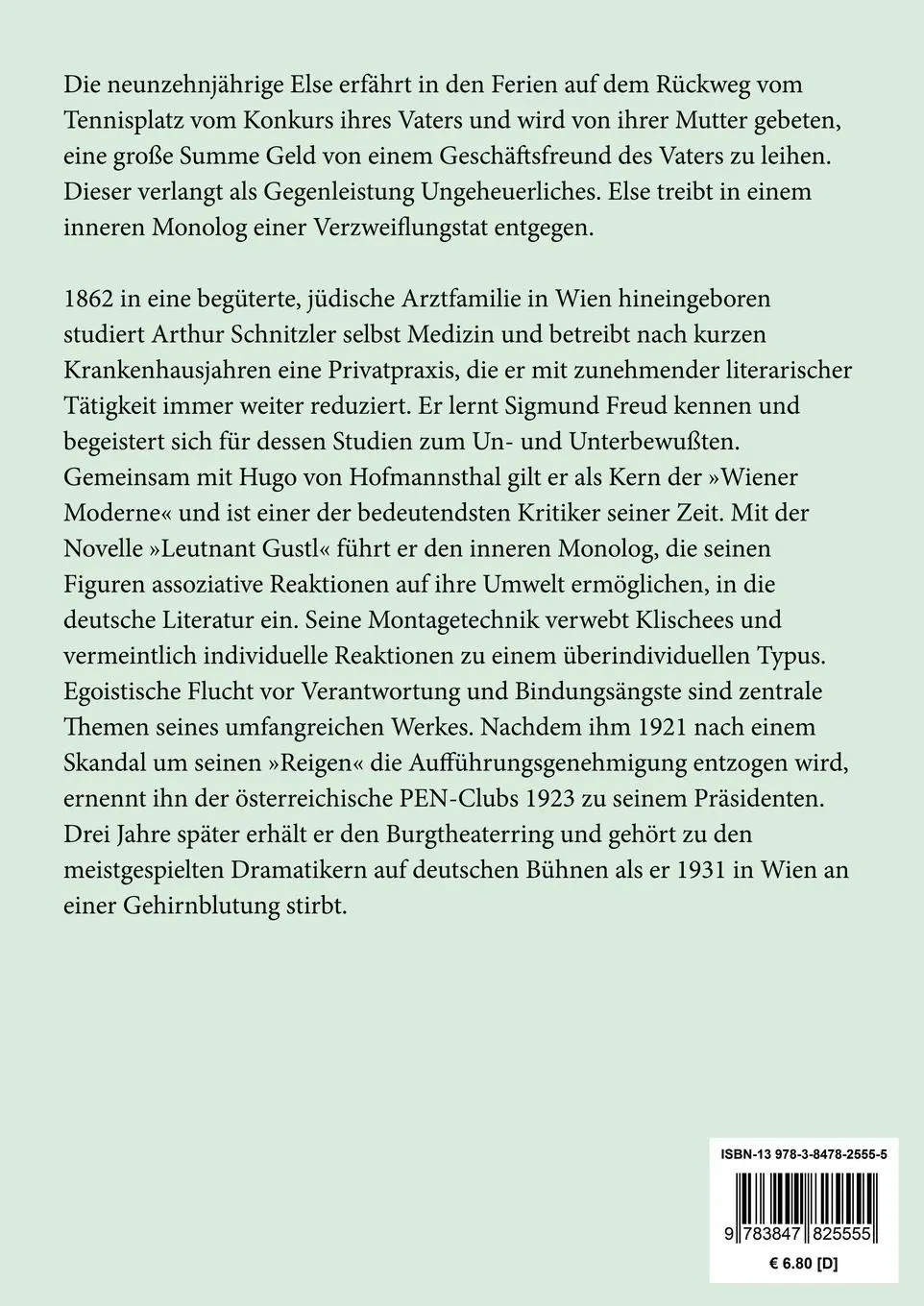 Rückseite: 9783847825555 | Fräulein Else (Großdruck) | Arthur Schnitzler | Taschenbuch | 76 S.