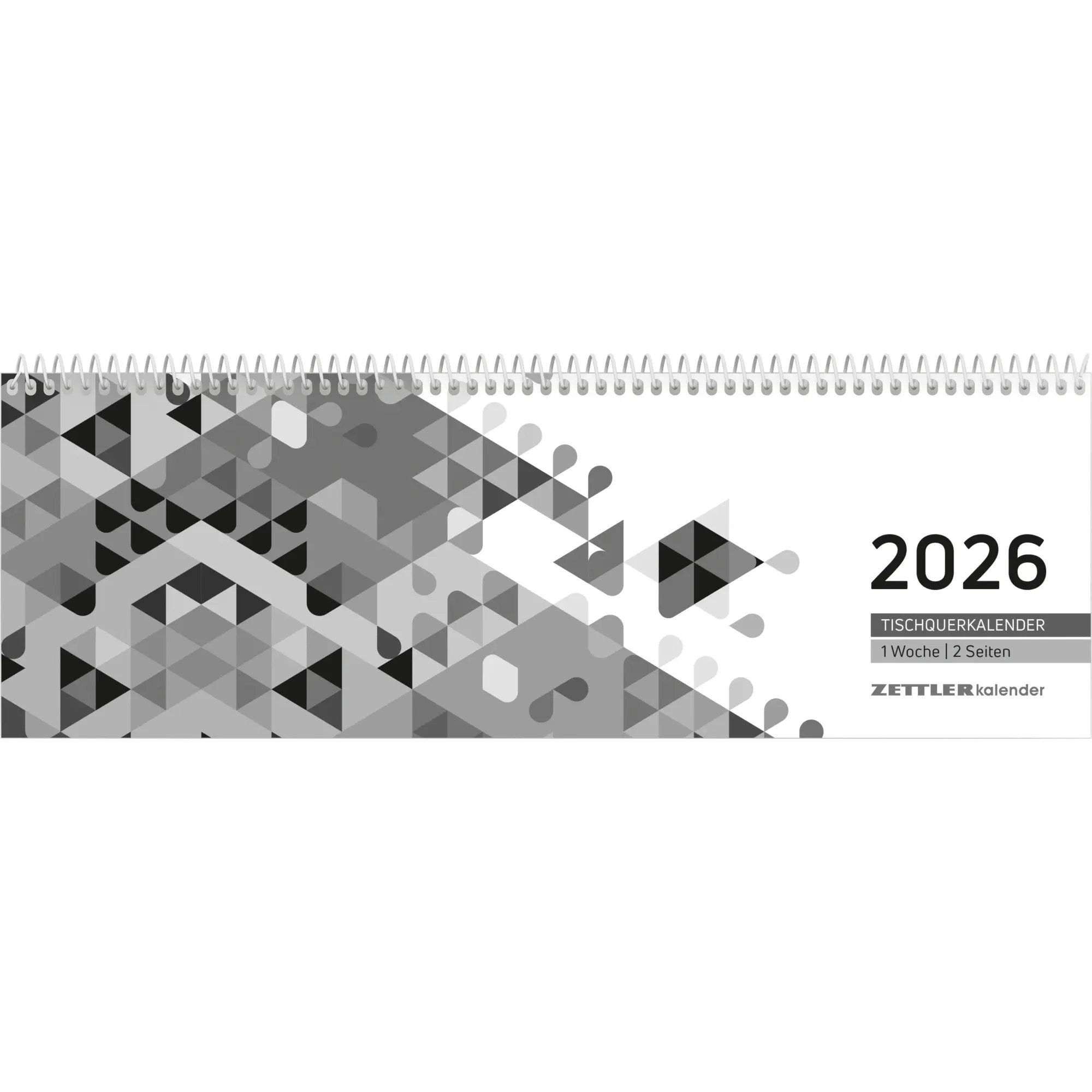 Cover: 4069095005655 | Tischquerkalender schwarz 2026 - 29,6x9,9 cm - 1 Woche auf 2 Seiten...