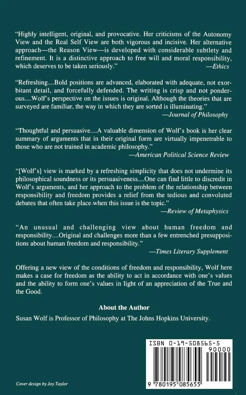 Rückseite: 9780195085655 | Freedom Within Reason | Susan R. Wolf | Taschenbuch | Englisch | 1993