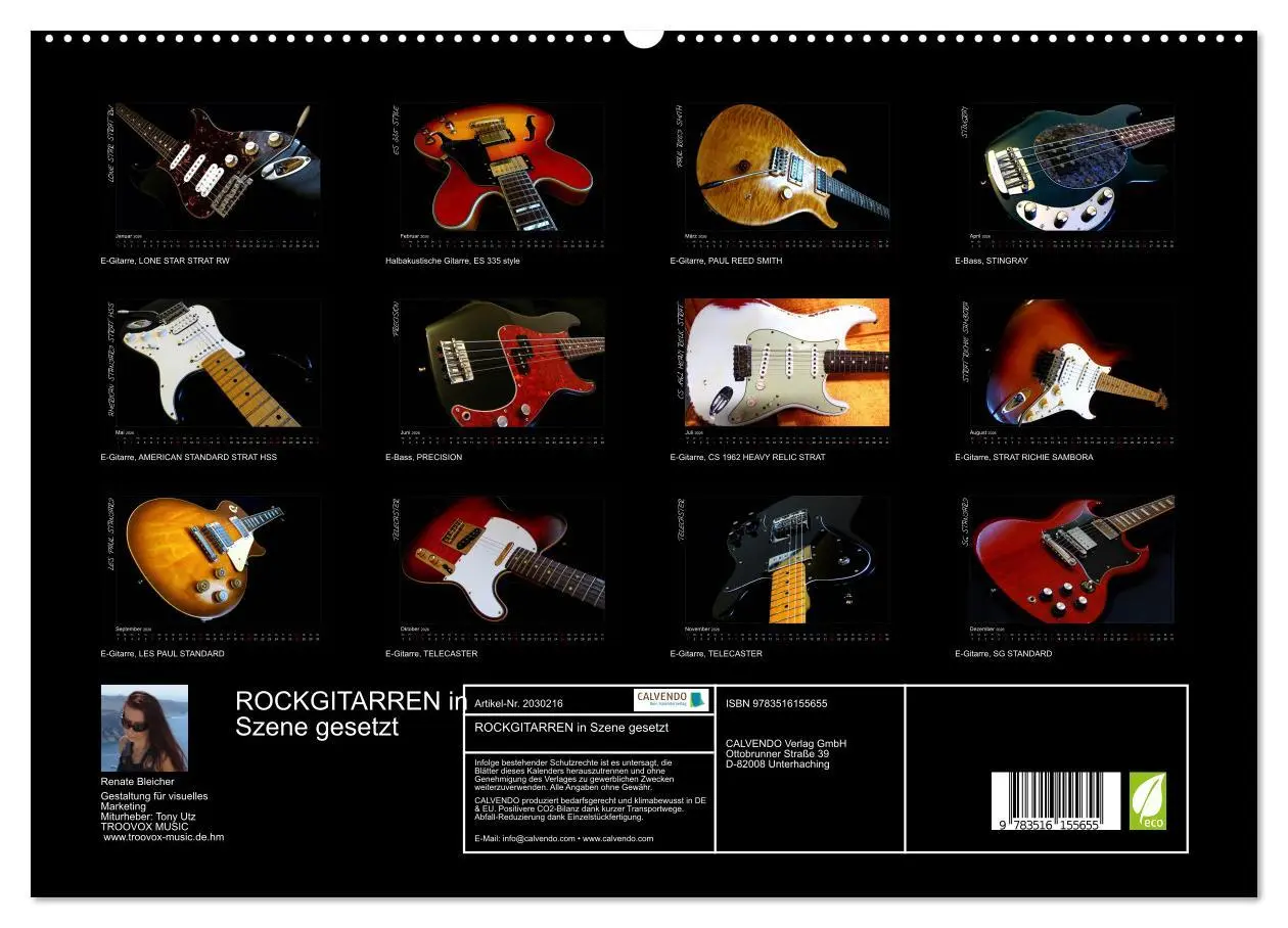Bild: 9783516155655 | ROCKGITARREN in Szene gesetzt (hochwertiger Premium Wandkalender...