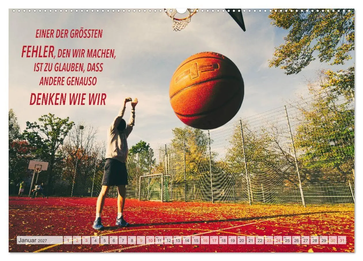 Bild: 9783569555655 | Positive Sprüche - Motivation und Basketball (Wandkalender 2027 DIN...