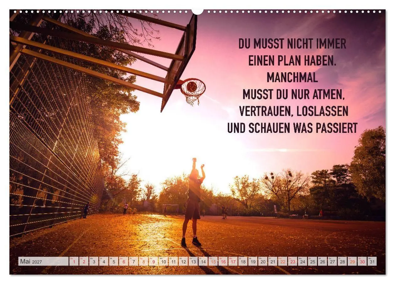 Bild: 9783569555655 | Positive Sprüche - Motivation und Basketball (Wandkalender 2027 DIN...