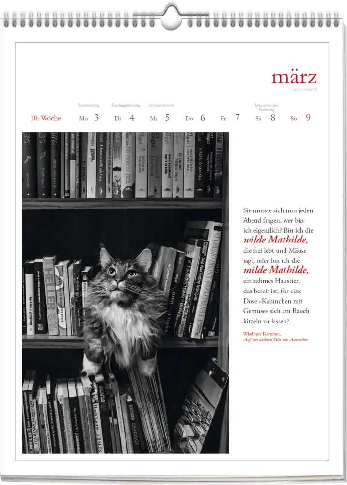 Bild: 9783747205655 | Katzen - Literarisch durchs Jahr 2025 | Wochenkalender | Kalender