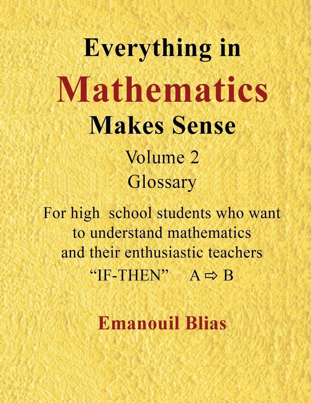 Cover: 9798905335655 | Logical Reasoning and Proofs in High School Mathematics (Volume 2)