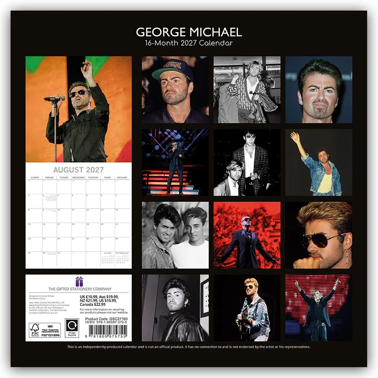 Rückseite: 9781805975755 | George Michael 2027 - 16-Monatskalender | The Gifted | Kalender | 2027