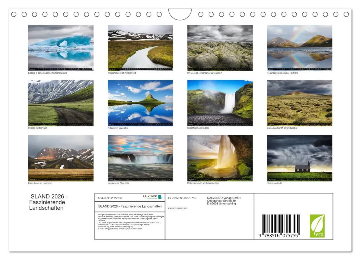 Bild: 9783516075755 | ISLAND 2026 - Faszinierende Landschaften (Wandkalender 2026 DIN A4...
