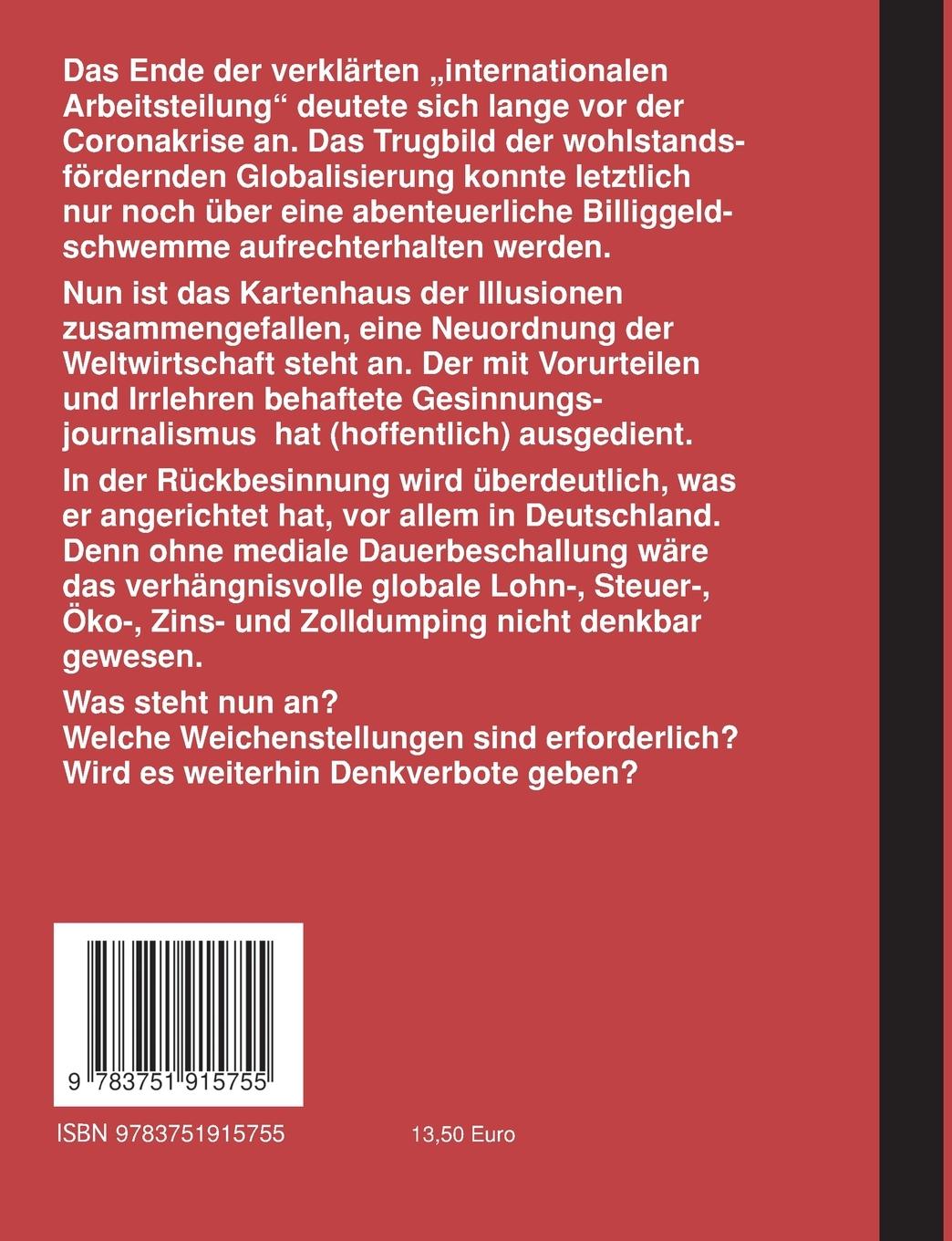 Rückseite: 9783751915755 | Die Wandlung Deutschlands nach der Corona-Krise | Müller | Taschenbuch