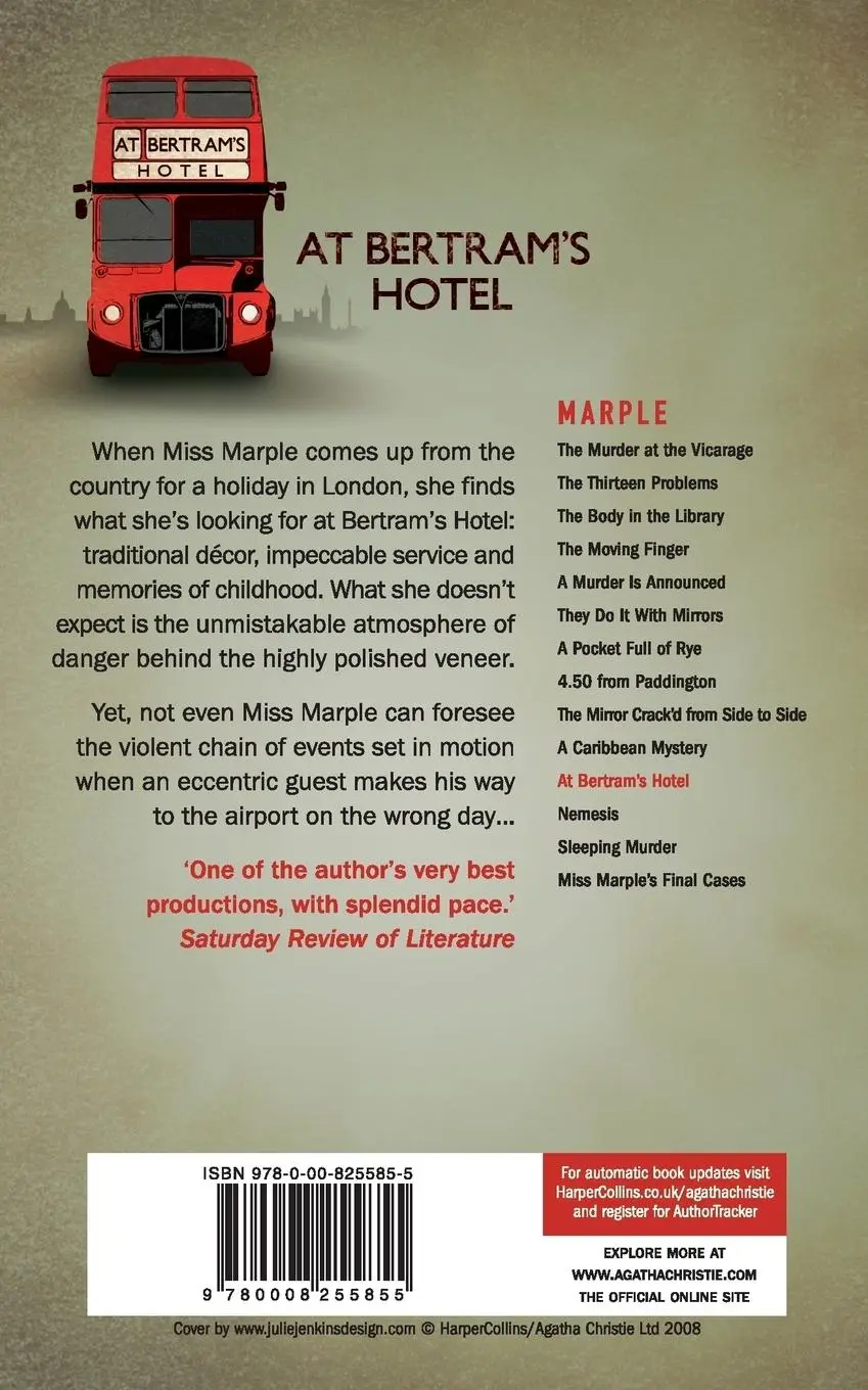 Rückseite: 9780008255855 | At Bertram's Hotel | Agatha Christie | Taschenbuch | Englisch | 2018