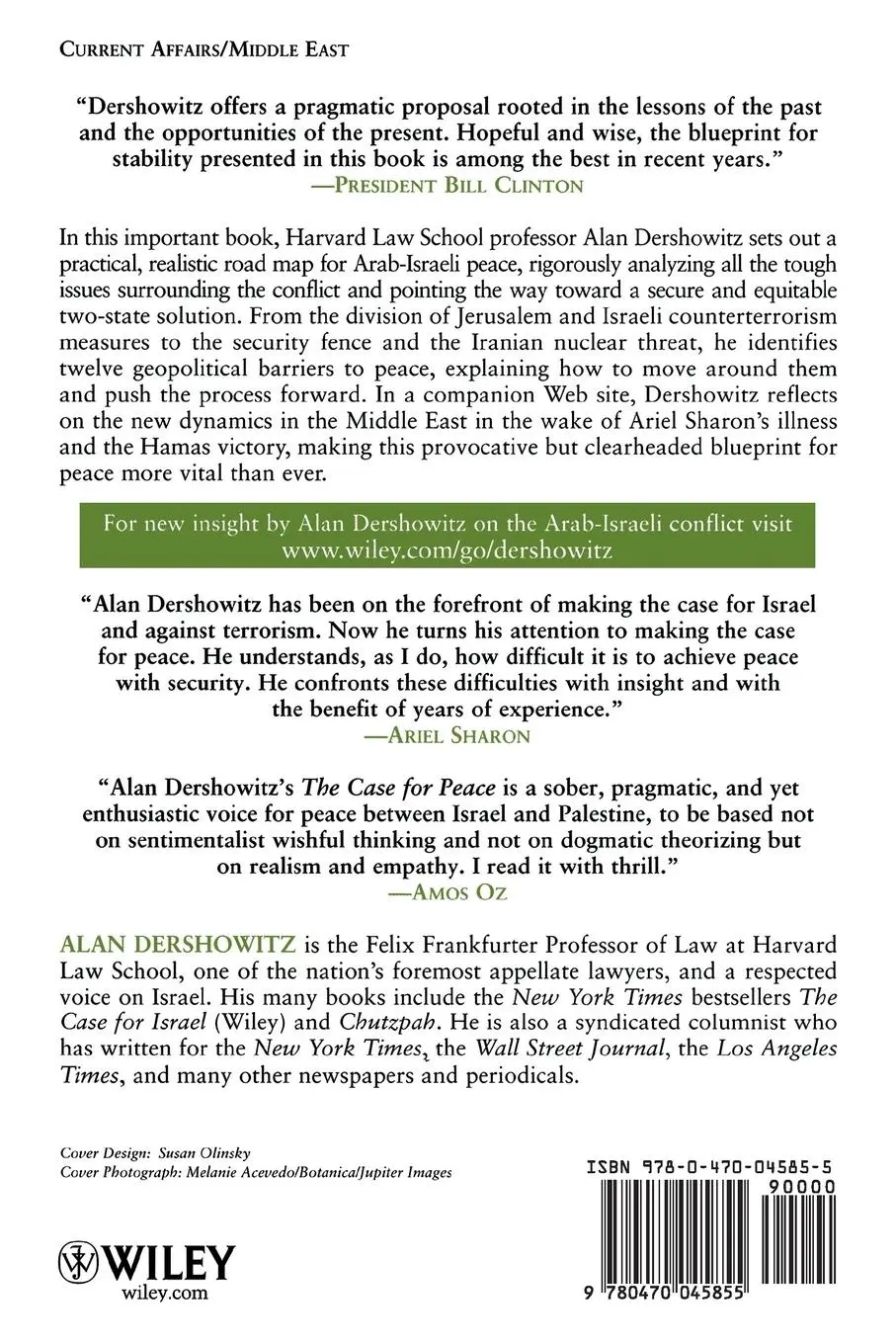 Rückseite: 9780470045855 | Case for Peace | How the Arab-Israeli Conflict Can Be Resolved | Buch