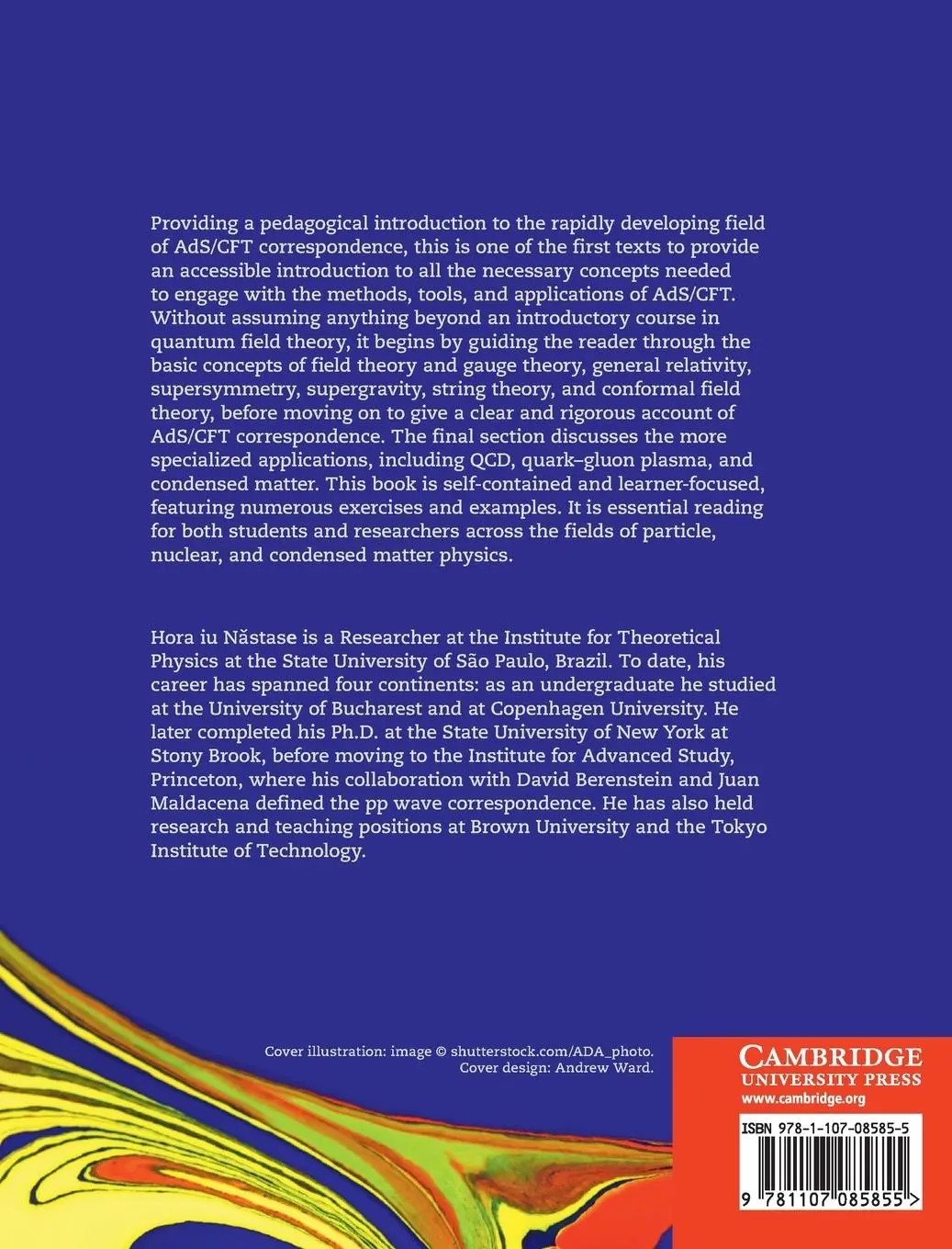 Rückseite: 9781107085855 | Introduction to the AdS/CFT correspondence | Hora¿iu N¿stase | Buch