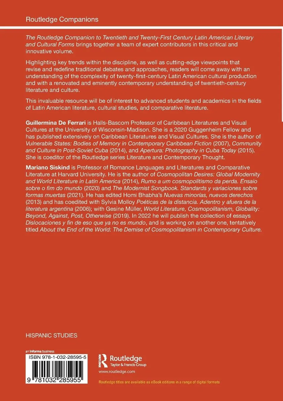 Rückseite: 9781032285955 | The Routledge Companion to Twentieth and Twenty-First Century Latin...