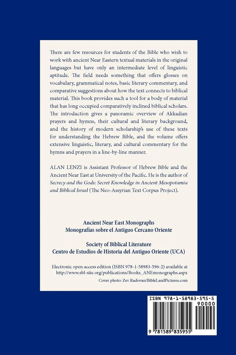 Rückseite: 9781589835955 | Akkadian Prayers and Hymns | A Reader | Alan Lenzi | Taschenbuch