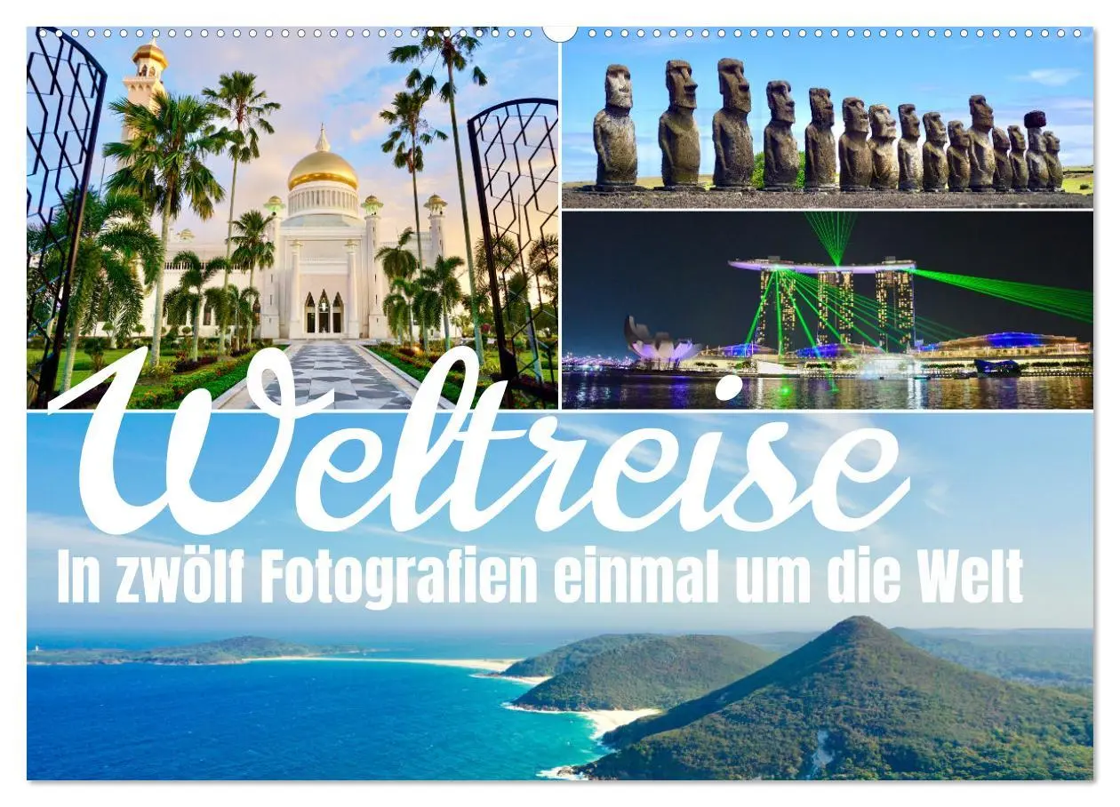 Cover: 9783457585955 | Weltreise, in zwölf Fotografien einmal um die Welt (Wandkalender...