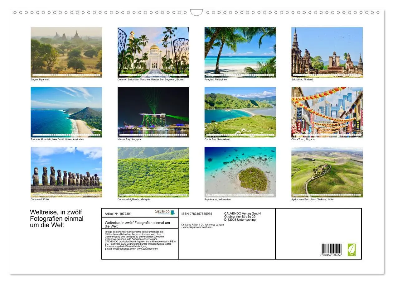 Bild: 9783457585955 | Weltreise, in zwölf Fotografien einmal um die Welt (Wandkalender...