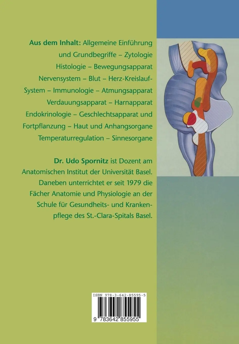 Rückseite: 9783642855955 | Anatomie und Physiologie | Lehrbuch und Atlas | Udo M. Spornitz | Buch