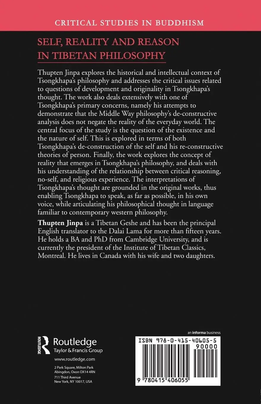 Rückseite: 9780415406055 | Self, Reality and Reason in Tibetan Philosophy | Thupten Jinpa | Buch