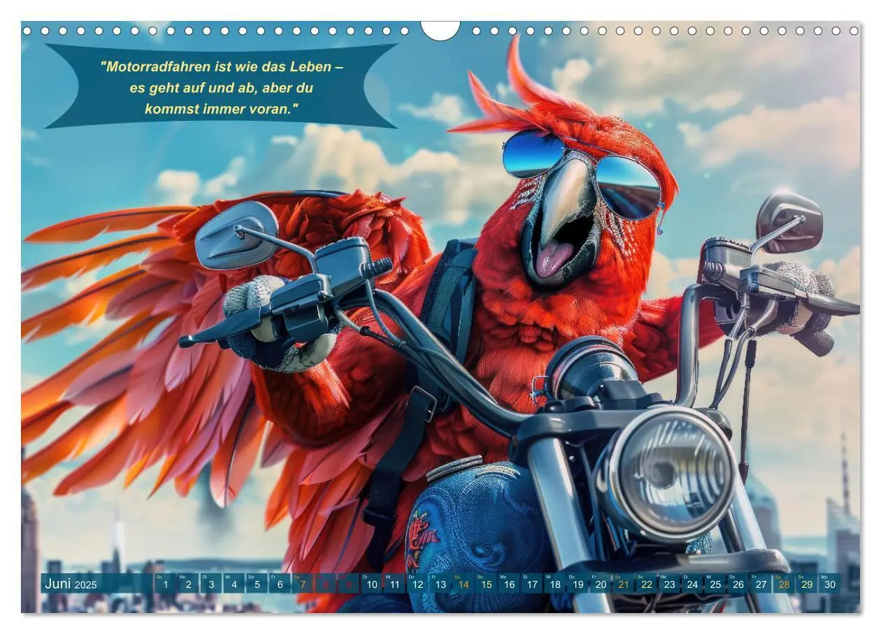 Bild: 9783457166055 | Tierisch lustige Motorradfahrer (Wandkalender 2025 DIN A3 quer),...