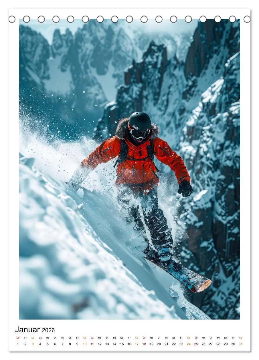 Bild: 9783516256055 | Snowboarden - coole Tage (Tischkalender 2026 DIN A5 hoch), CALVENDO...