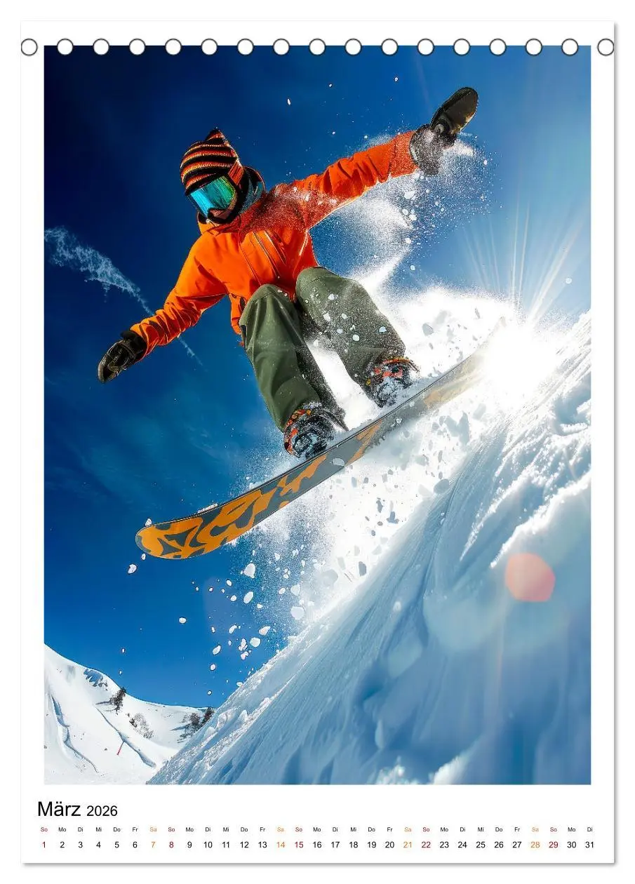 Bild: 9783516256055 | Snowboarden - coole Tage (Tischkalender 2026 DIN A5 hoch), CALVENDO...