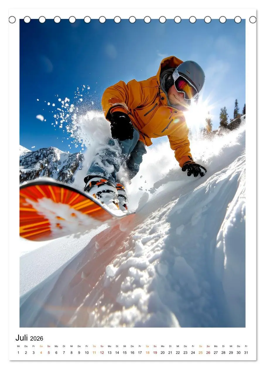 Bild: 9783516256055 | Snowboarden - coole Tage (Tischkalender 2026 DIN A5 hoch), CALVENDO...
