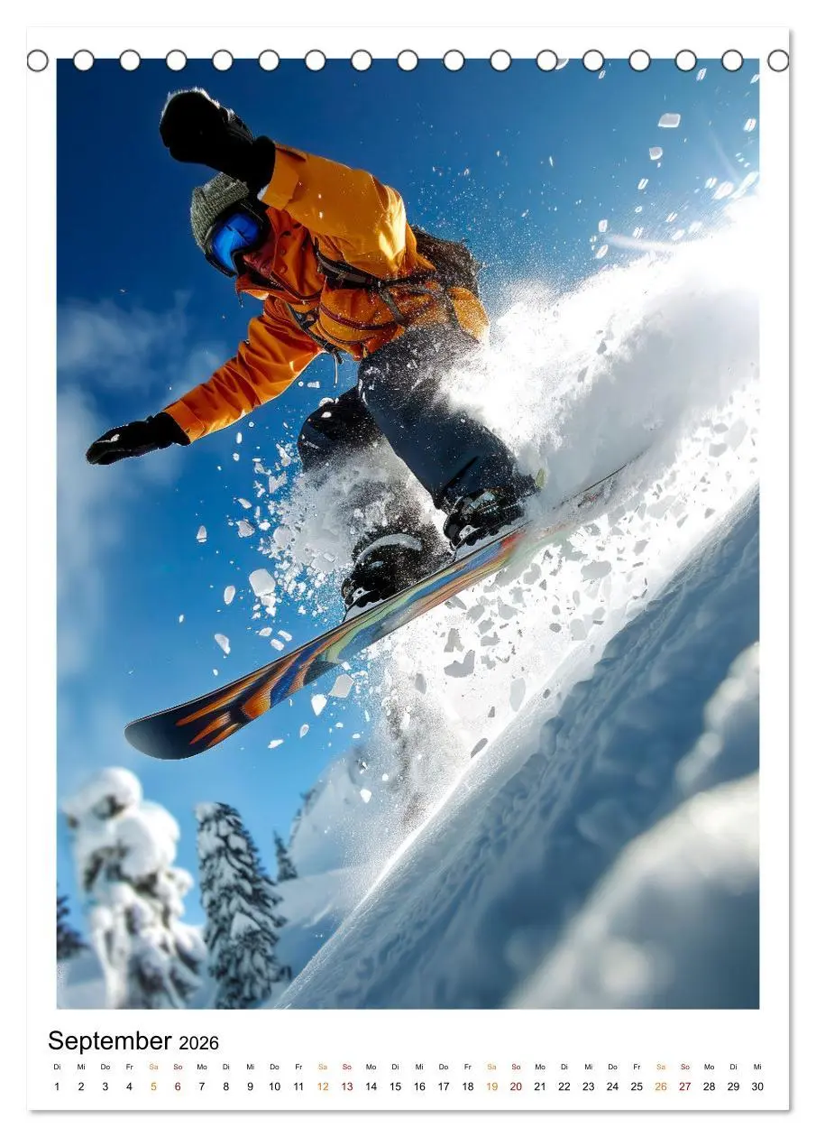 Bild: 9783516256055 | Snowboarden - coole Tage (Tischkalender 2026 DIN A5 hoch), CALVENDO...