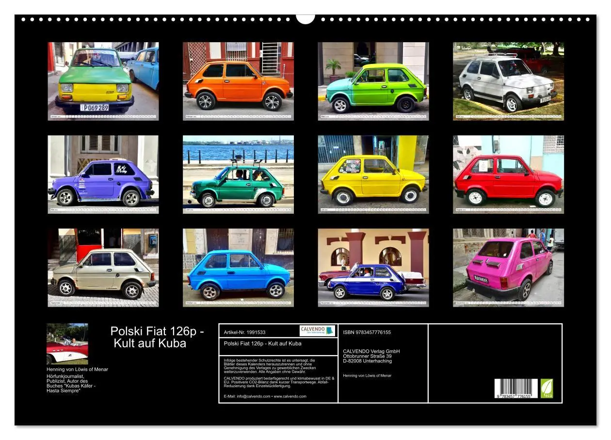 Bild: 9783457776155 | Polski Fiat 126p - Kult auf Kuba (Wandkalender 2026 DIN A2 quer),...