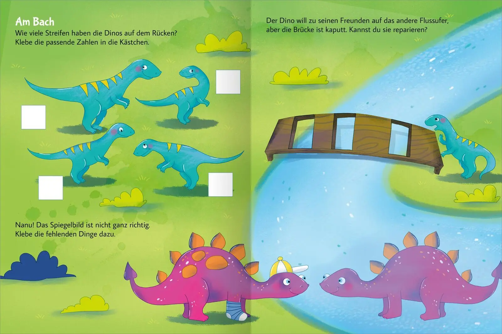 Bild: 9783845856155 | Stickern &amp; Rätseln - Dinosaurier | Löse die Rätsel mit Stickern | Buch