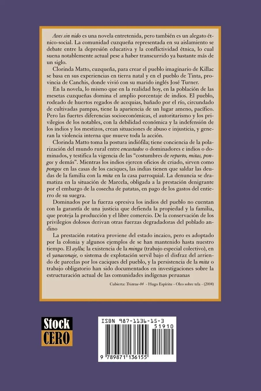 Rückseite: 9789871136155 | Aves sin nido | Clorinda Matto De Turner | Taschenbuch | Spanisch