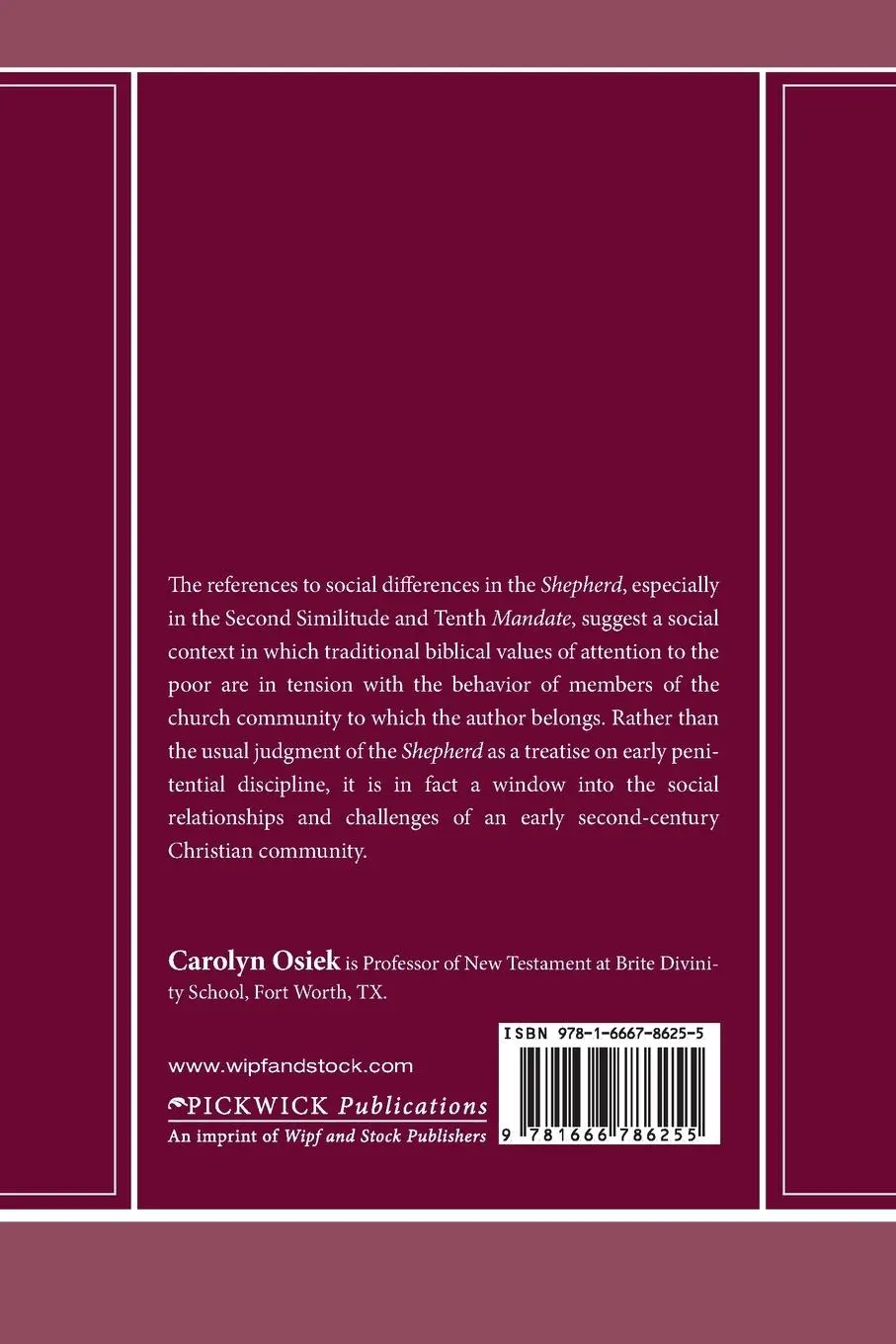 Rückseite: 9781666786255 | Rich and Poor in the Shepherd of Hermas | Carolyn Osiek | Taschenbuch