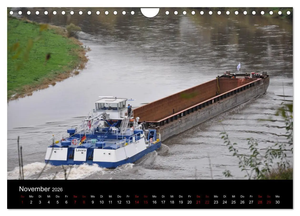 Bild: 9783457906255 | Schiffe auf der Oberweser (Wandkalender 2026 DIN A4 quer), CALVENDO...