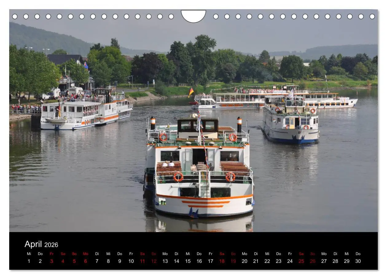 Bild: 9783457906255 | Schiffe auf der Oberweser (Wandkalender 2026 DIN A4 quer), CALVENDO...