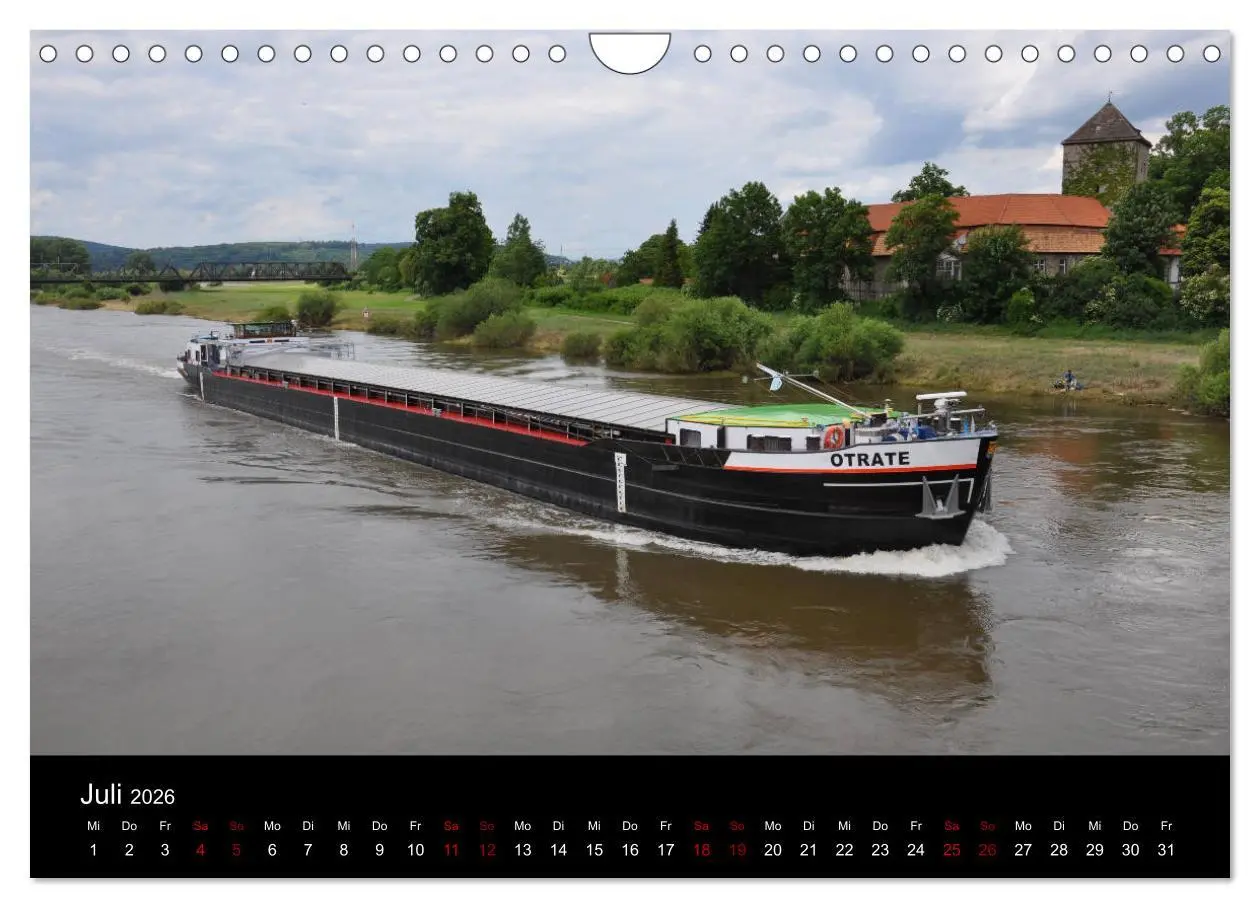 Bild: 9783457906255 | Schiffe auf der Oberweser (Wandkalender 2026 DIN A4 quer), CALVENDO...