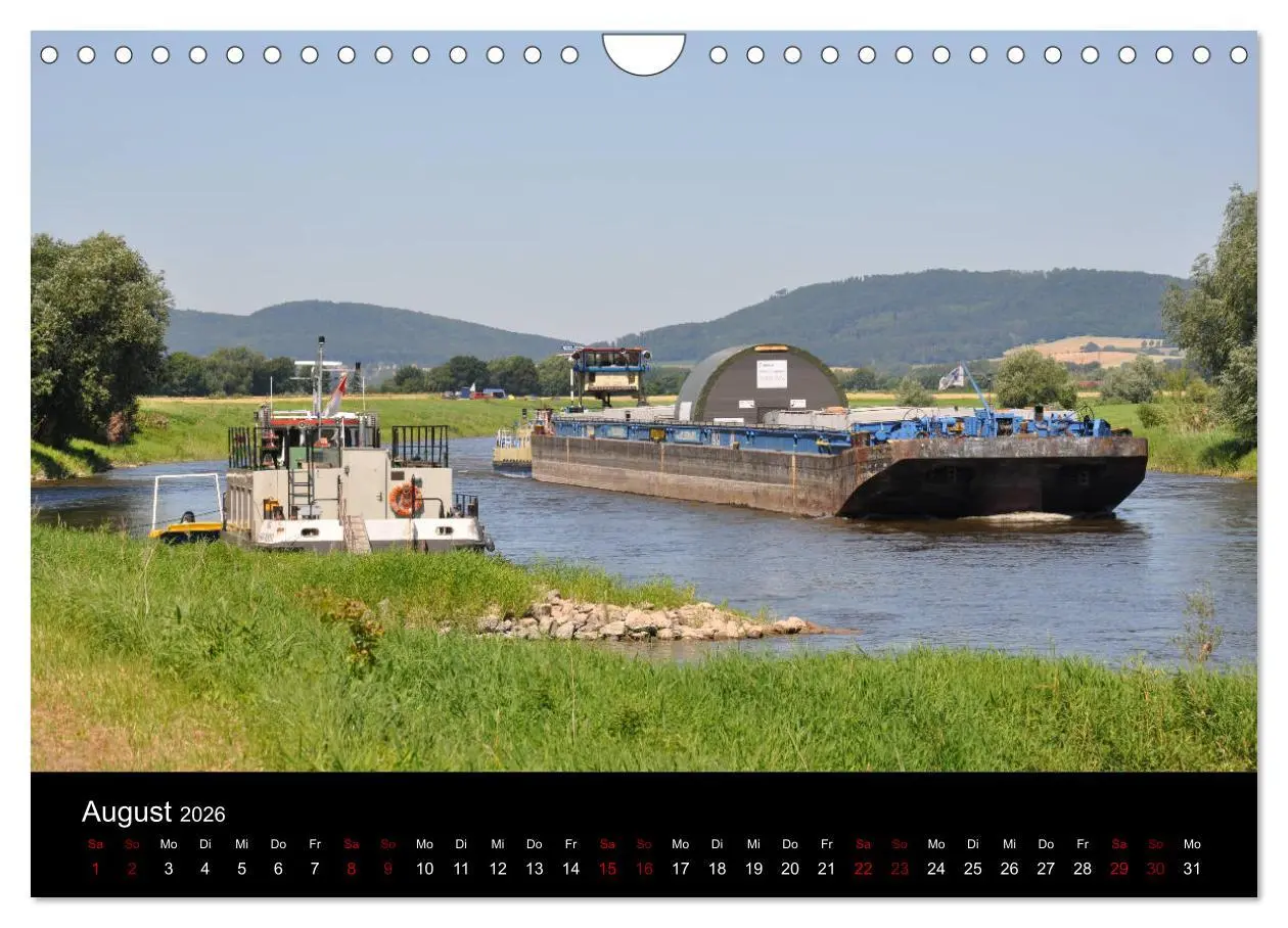 Bild: 9783457906255 | Schiffe auf der Oberweser (Wandkalender 2026 DIN A4 quer), CALVENDO...
