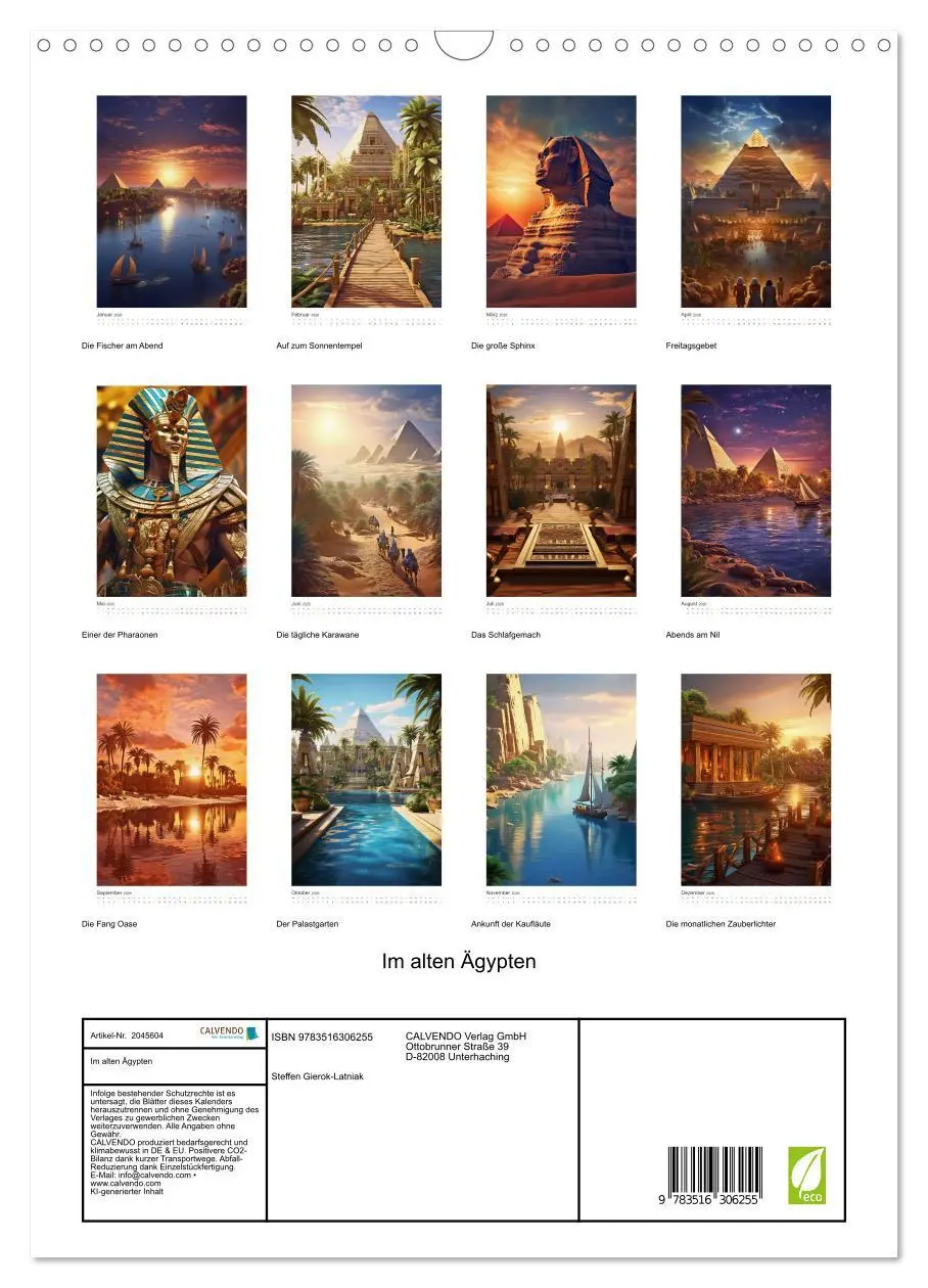 Bild: 9783516306255 | Im alten Ägypten (Wandkalender 2026 DIN A3 hoch), CALVENDO...