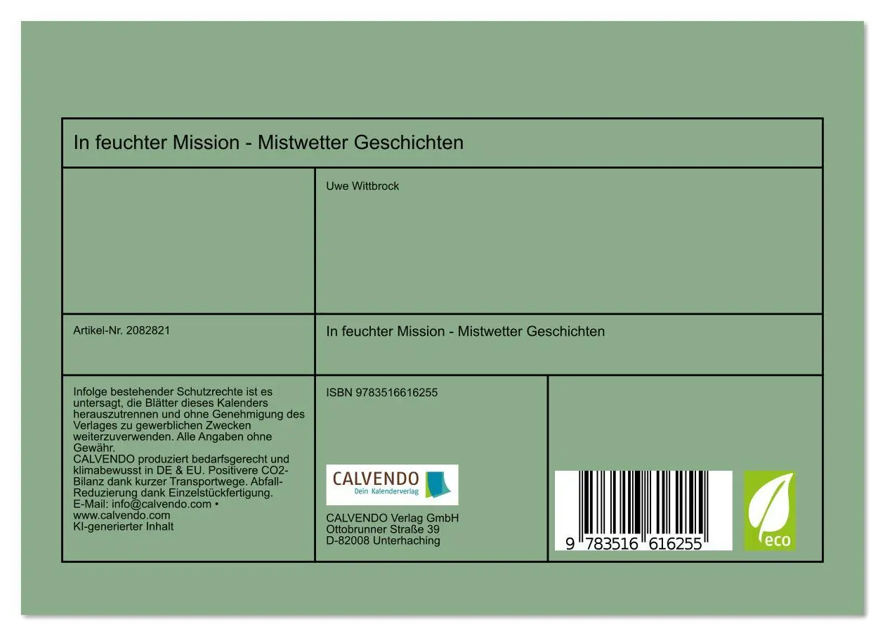 Bild: 9783516616255 | In feuchter Mission - Mistwetter Geschichten (Tischkalender 2026...