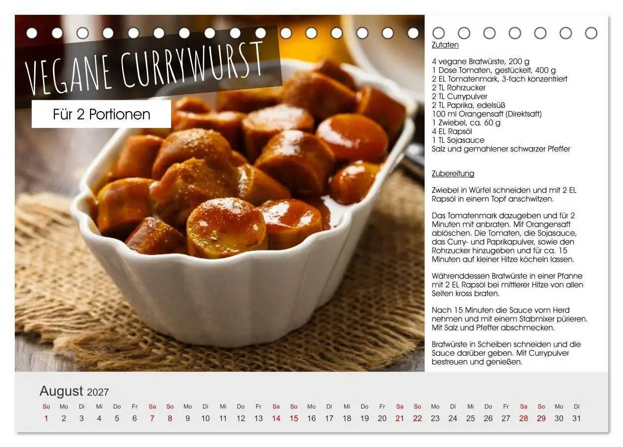 Bild: 9783516776355 | Vegetarisch - leicht und lecker (Tischkalender 2027 DIN A5 quer),...