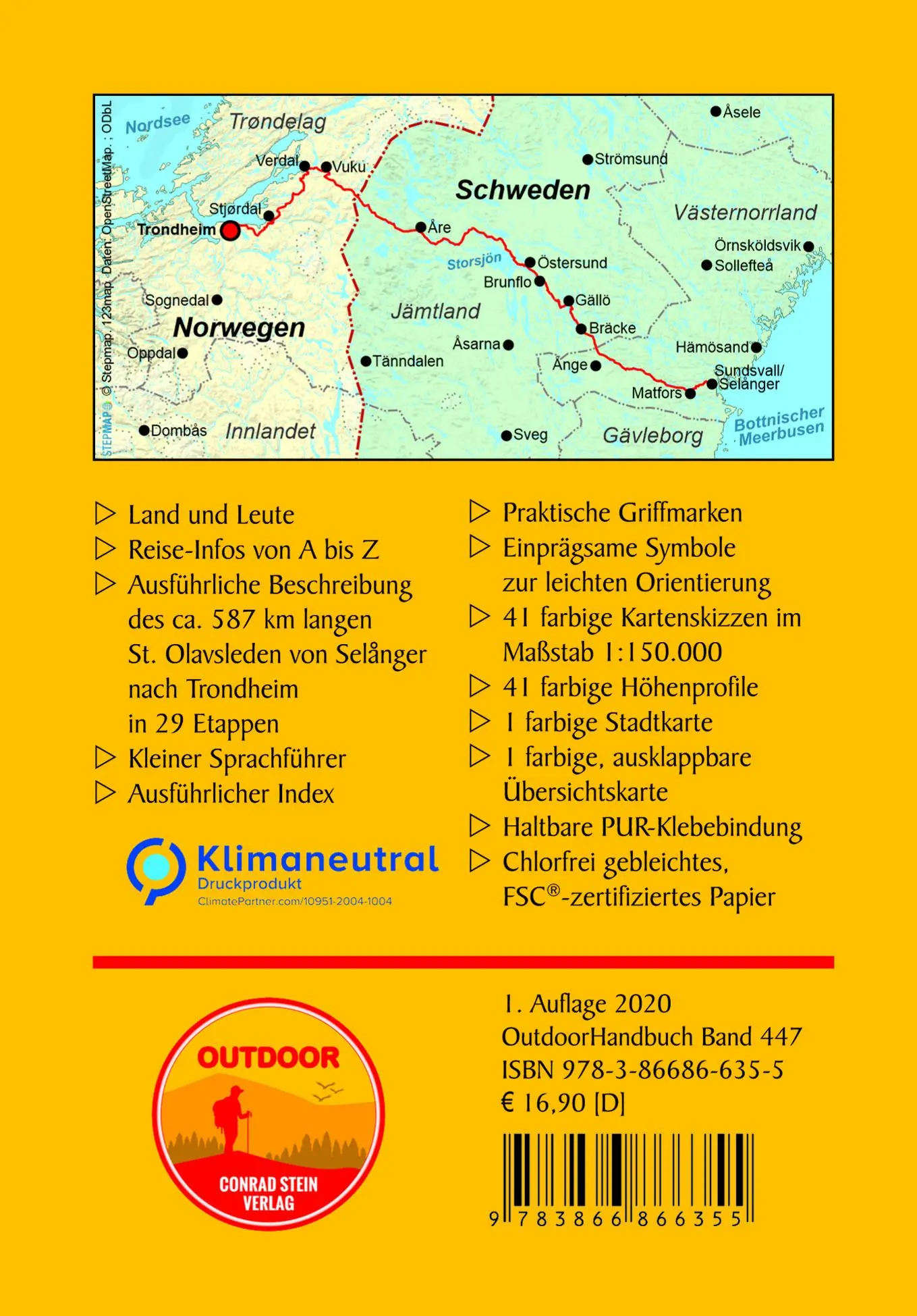 Rückseite: 9783866866355 | Schweden/Norwegen: St. Olavsleden | von Selånger nach Trondheim | Buch