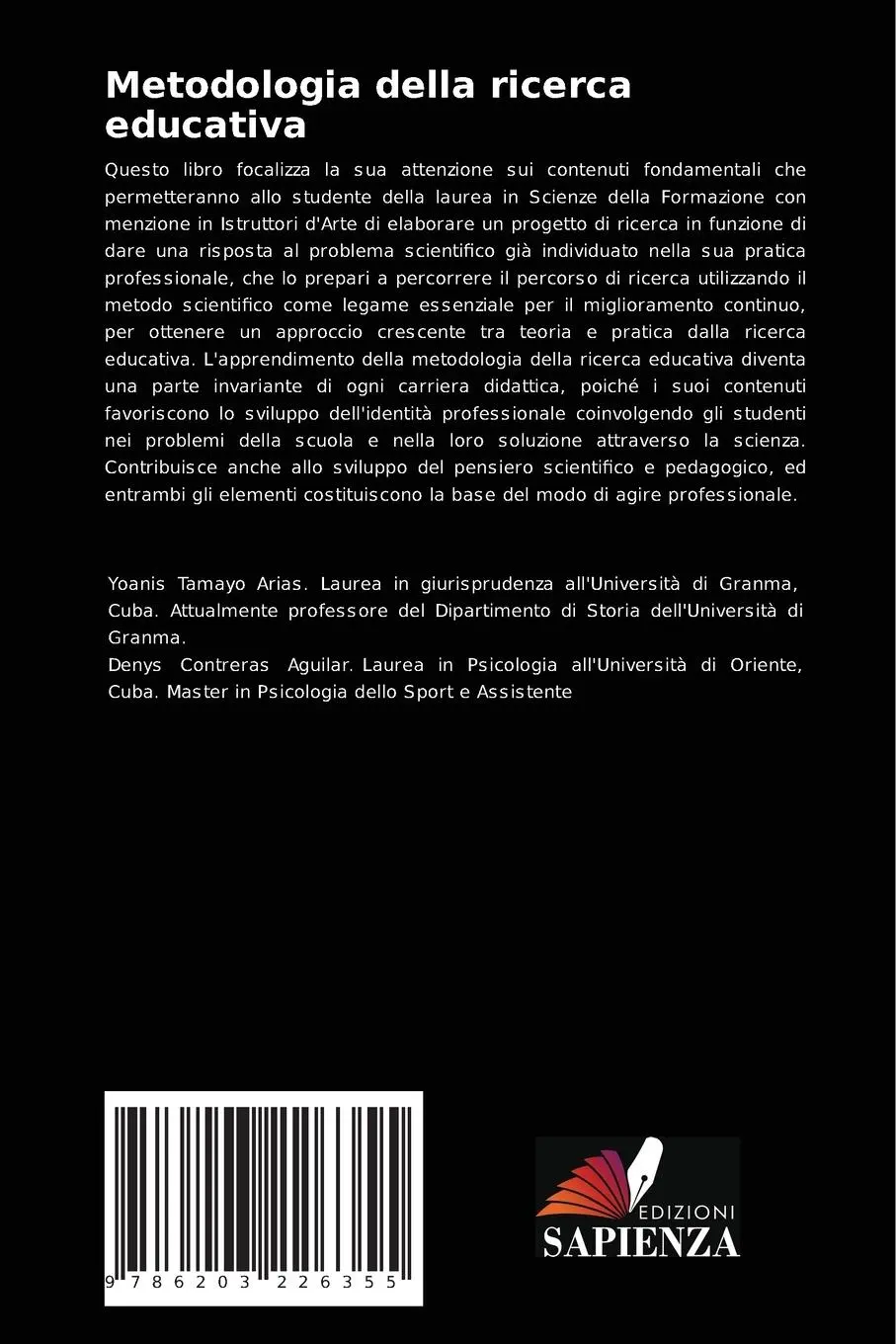 Rückseite: 9786203226355 | Metodologia della ricerca educativa | Per gli istruttori d'arte | Buch
