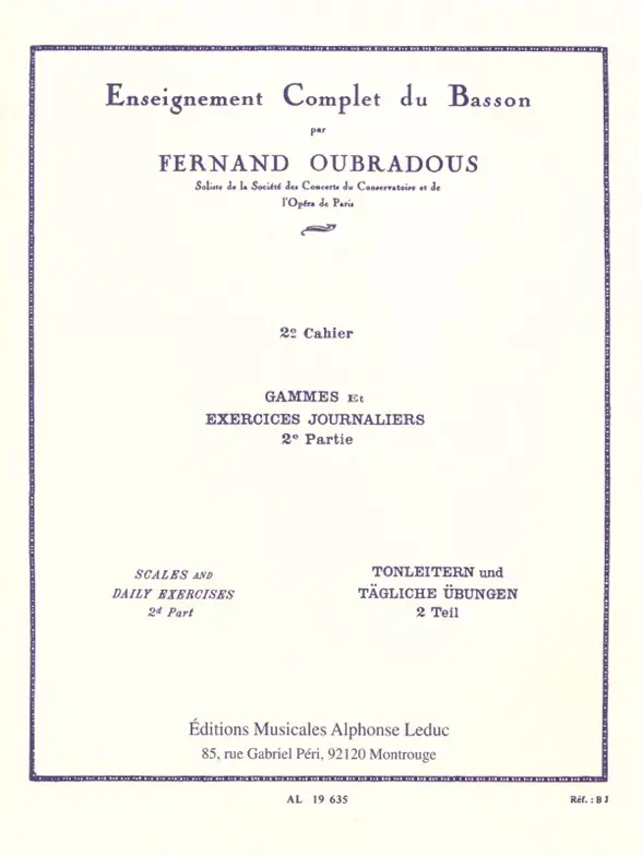 Cover: 9790046196355 | Enseignement complet Vol.2 | Fernand Oubradous | Partitur