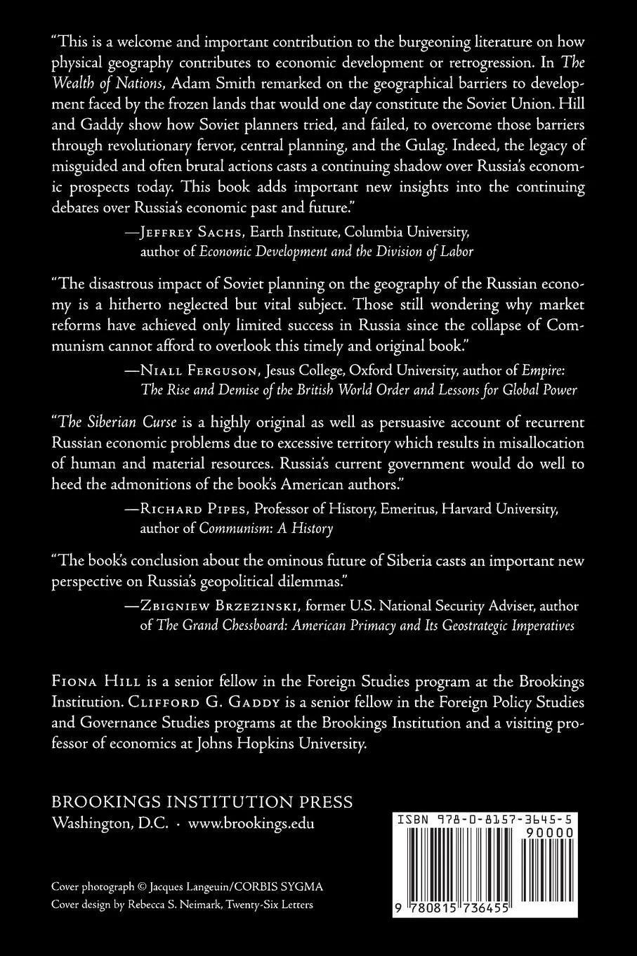 Rückseite: 9780815736455 | The Siberian Curse | Fiona Hill (u. a.) | Taschenbuch | Englisch
