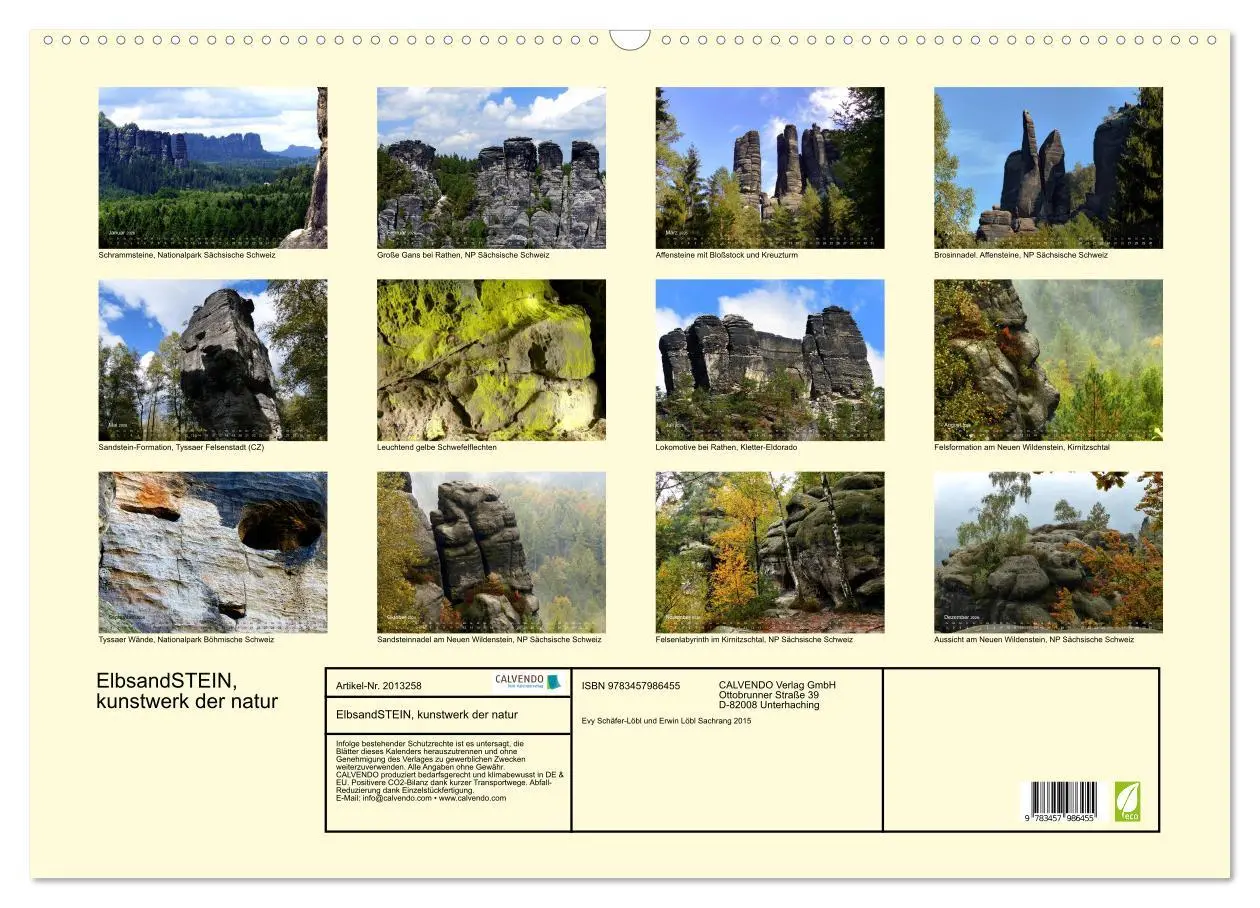 Bild: 9783457986455 | ElbsandSTEIN, kunstwerk der natur (Wandkalender 2026 DIN A2 quer),...