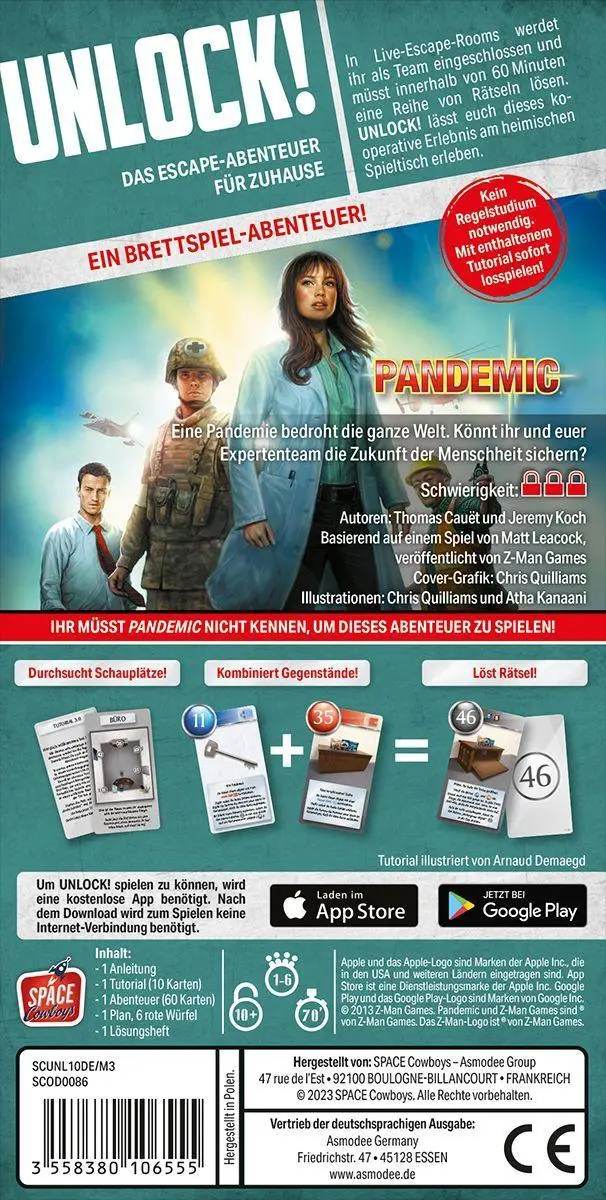 Bild: 3558380106555 | Unlock! Game Adventures: Pandemic | Thomas Cauët (u. a.) | Spiel
