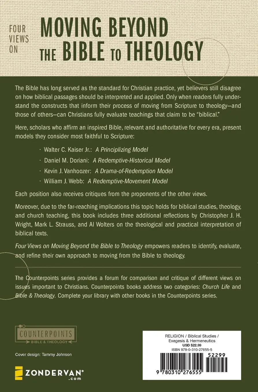 Rückseite: 9780310276555 | Four Views on Moving Beyond the Bible to Theology | Gundry (u. a.)