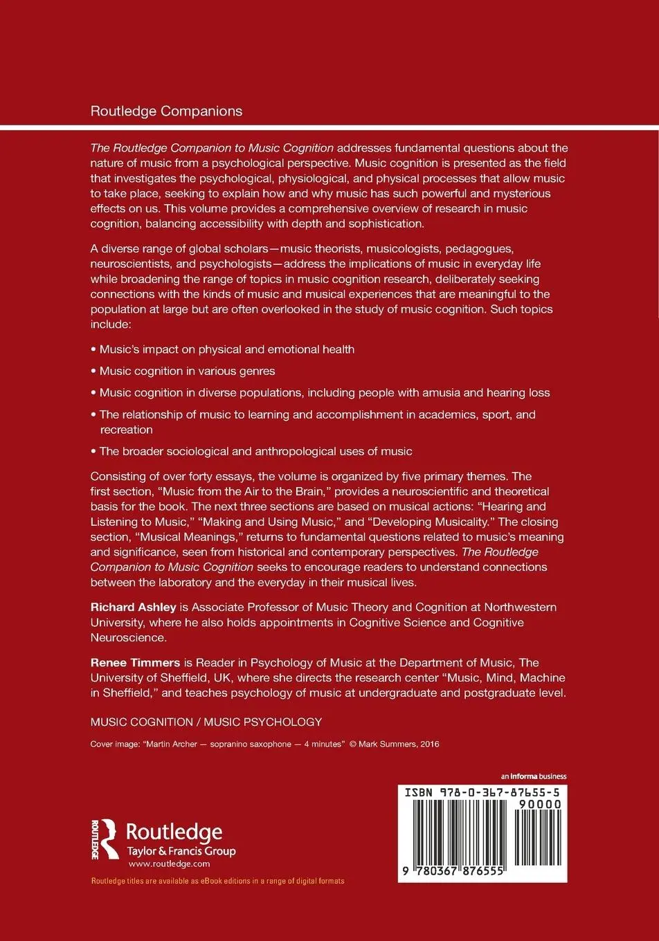Rückseite: 9780367876555 | The Routledge Companion to Music Cognition | Richard Ashley (u. a.)