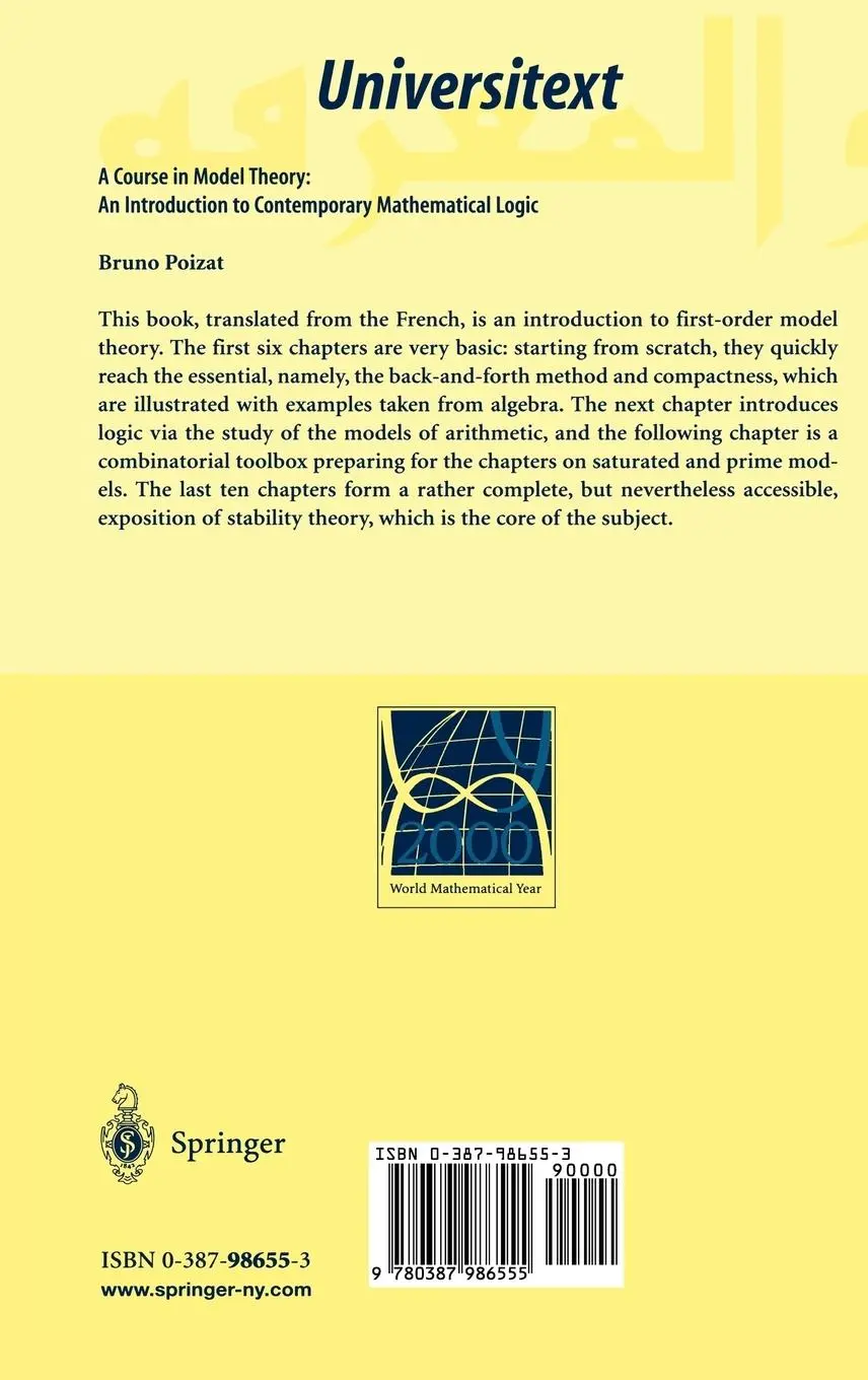Rückseite: 9780387986555 | A Course in Model Theory | Bruno Poizat | Buch | xxxi | Englisch