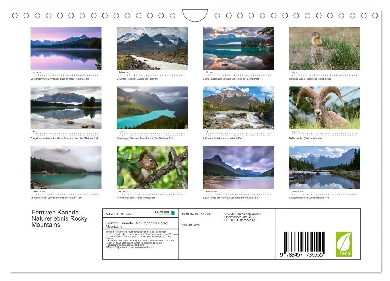 Bild: 9783457736555 | Fernweh Kanada - Naturerlebnis Rocky Mountains (Wandkalender 2026...