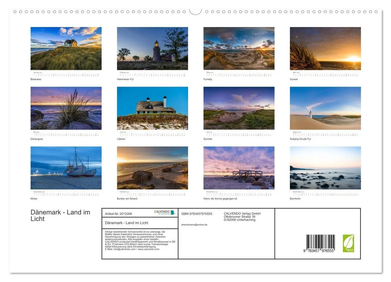 Bild: 9783457976555 | Dänemark - Land im Licht (Wandkalender 2026 DIN A2 quer), CALVENDO...