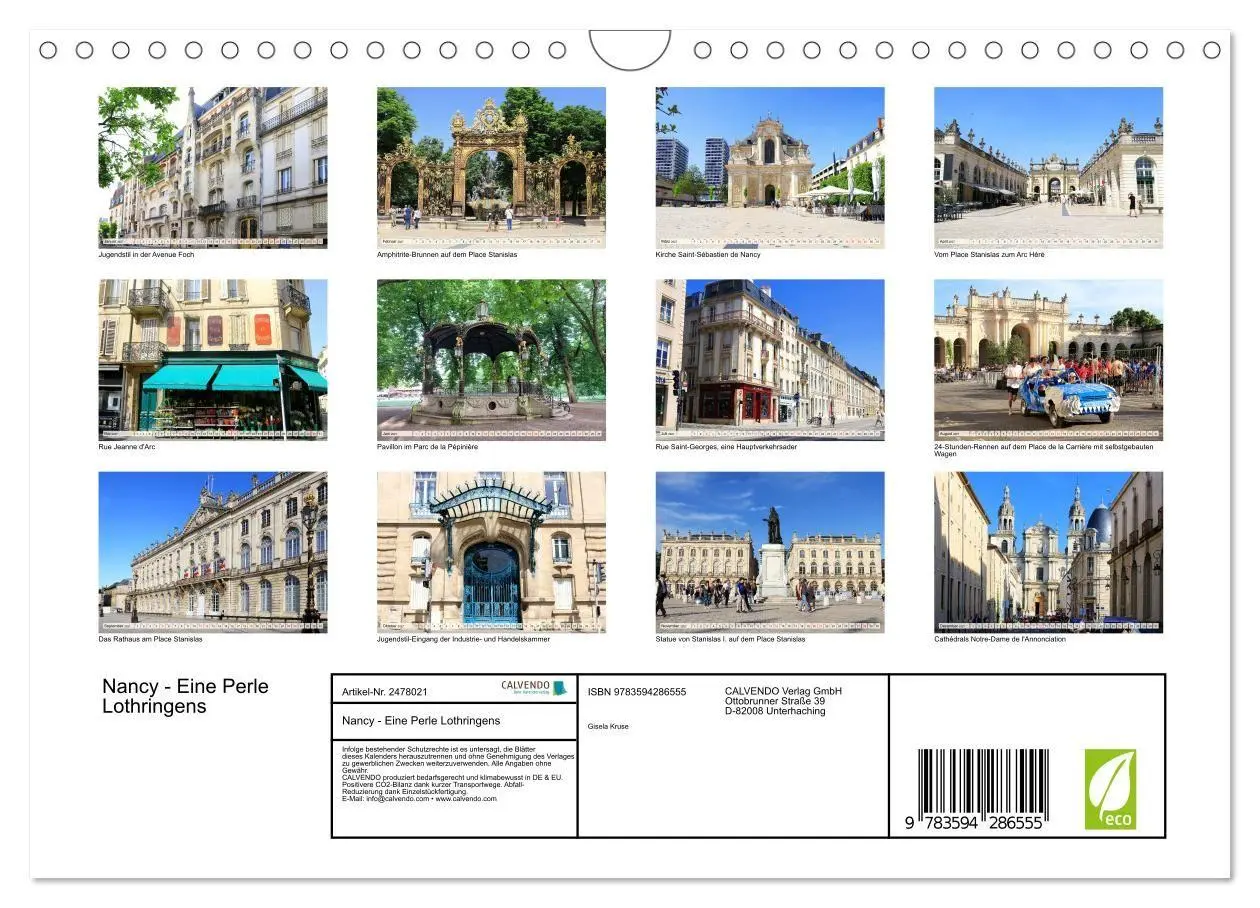 Bild: 9783594286555 | Nancy - Eine Perle Lothringens (Wandkalender 2027 DIN A4 quer),...